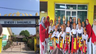 Drum Band SDN1 Bangunrejo Meriahkan HUT RI ke-79 Di Lapangan Kecamatan