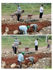 Camat Kalirejo Ikut Gotong Royong Bangun Talud Di Dusun Sridadi