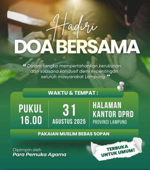 Forkopimda Lampung Ajak Doa Bersama Halam Kantor DPRD Lampung