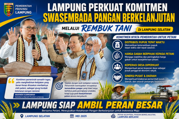 Lampung Perkuat Komitmen Swasembada Pangan Berkelanjutan Melalui Rembuk Tani